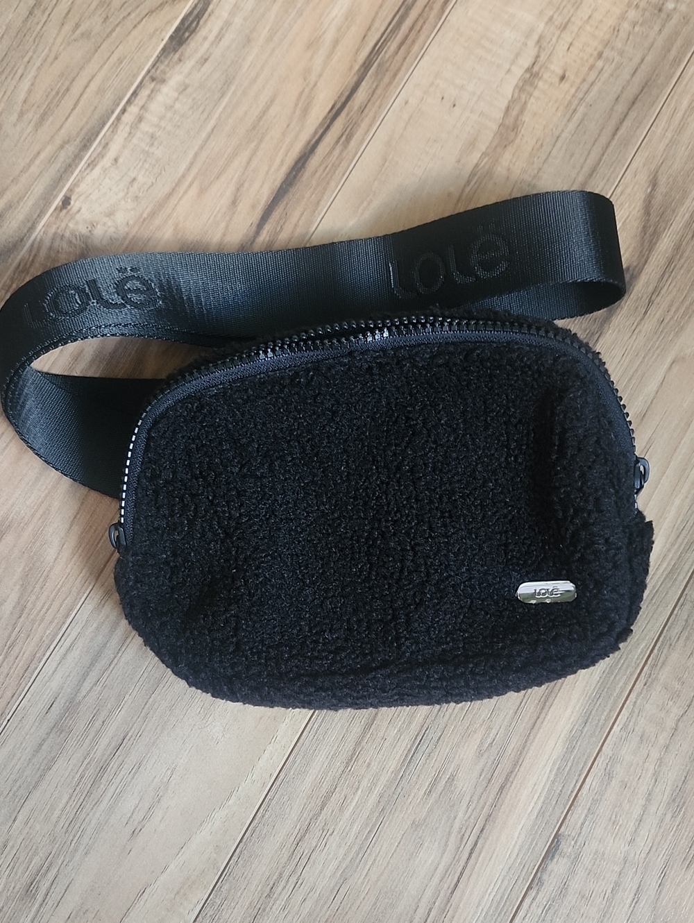 Lole Black Sherpa Waist Pouch with Branded Strap